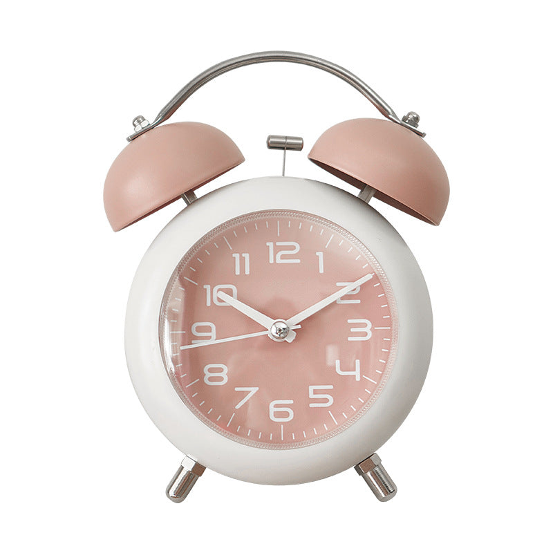 Elegant analog alarm clock with double bells and large dial