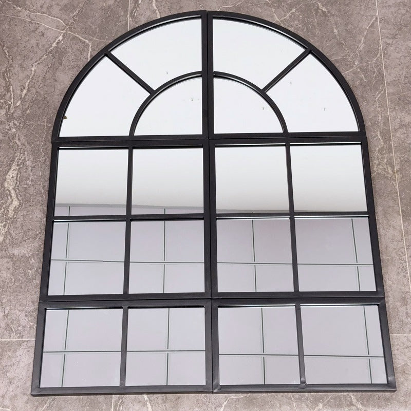 Arched Window Pane Wall Mirror