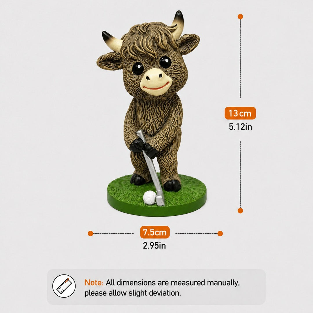 Cute Basketball Player Cow Figurine