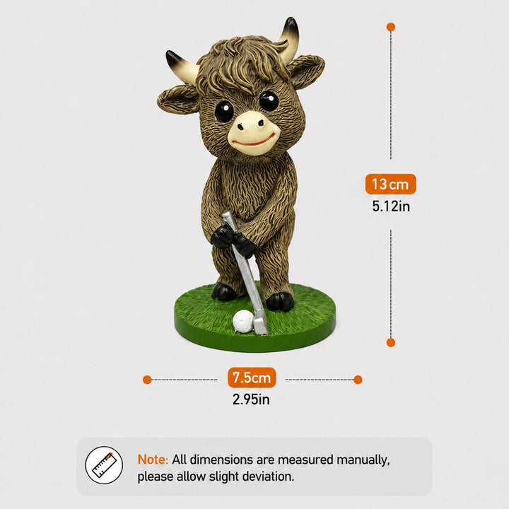 Cute Basketball Player Cow Figurine