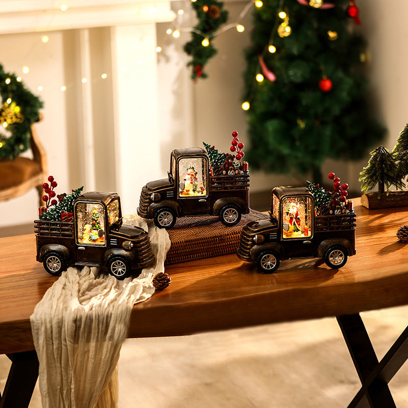 Decorative truck model with Christmas lighting