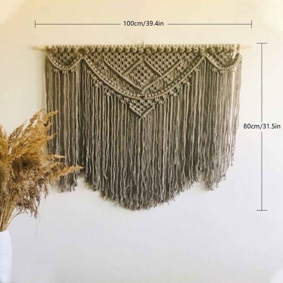 Macrame Wall Tapestry with Artistic Fringes