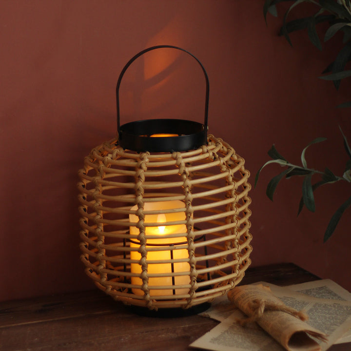 Handcrafted rattan lamp