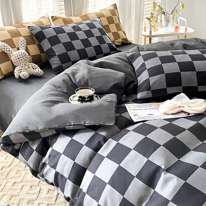 Textured Checkered Bedding Set