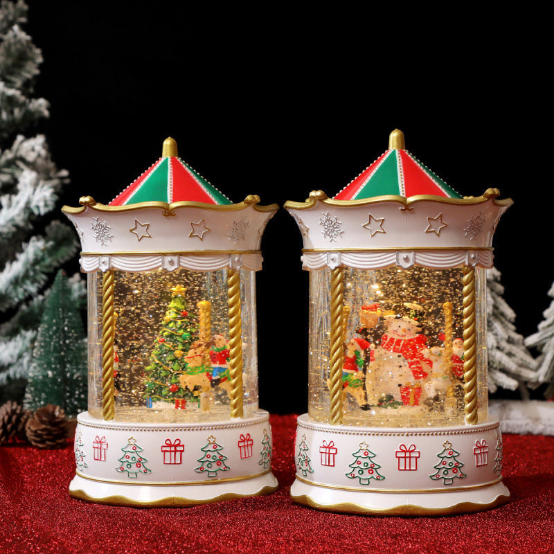Nostalgic Christmas lantern with moving scenes