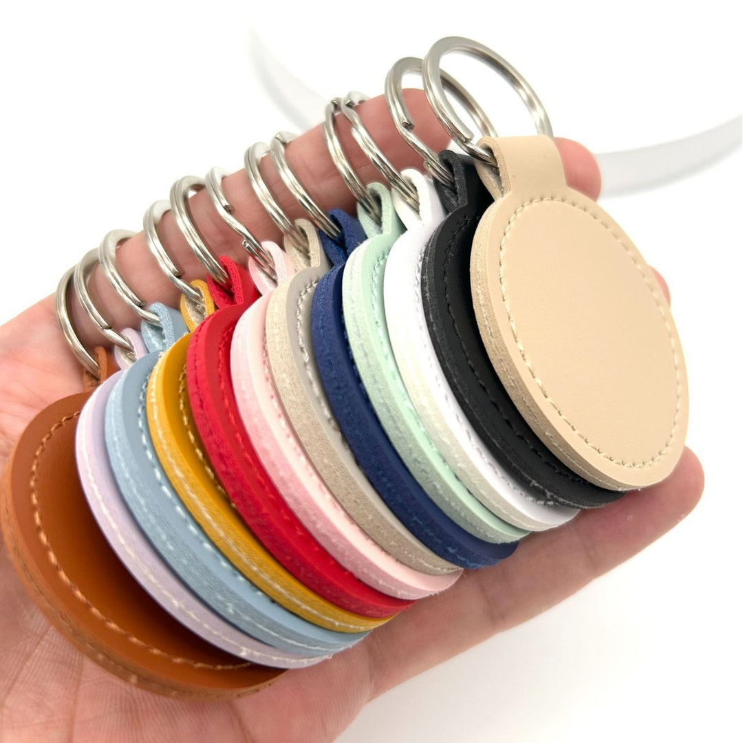 Premium Leather Round Keychain