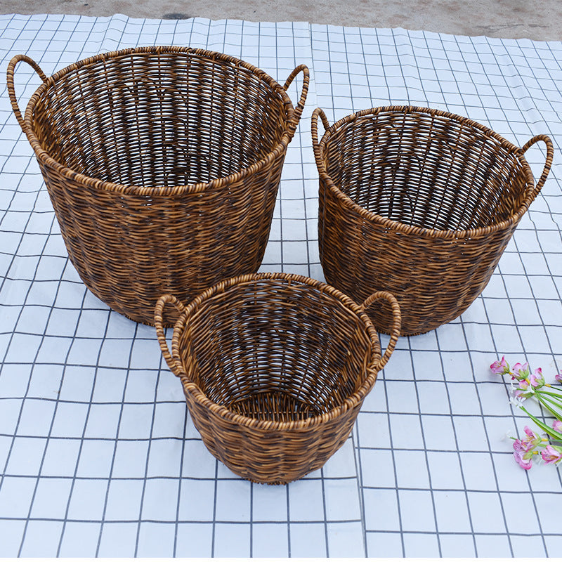 Artisan Woven Round Storage Basket