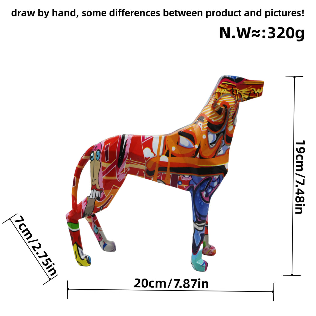 Colorful decorative figure of a dog in modern design