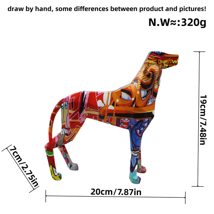 Colorful decorative figure of a dog in modern design
