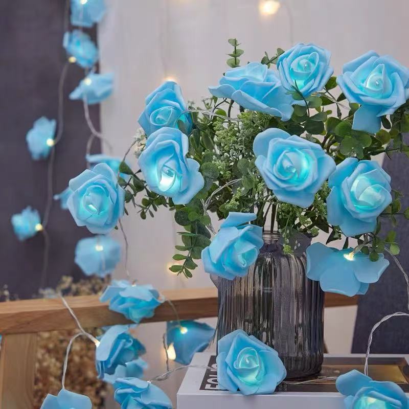 Decorative Foam Rose LED Garland for Table Decorations