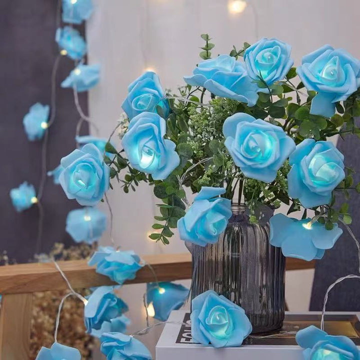 Decorative Foam Rose LED Garland for Table Decorations