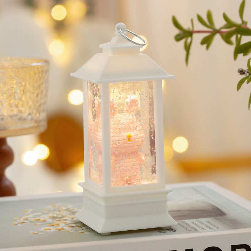 LED decorative lantern with bear motif