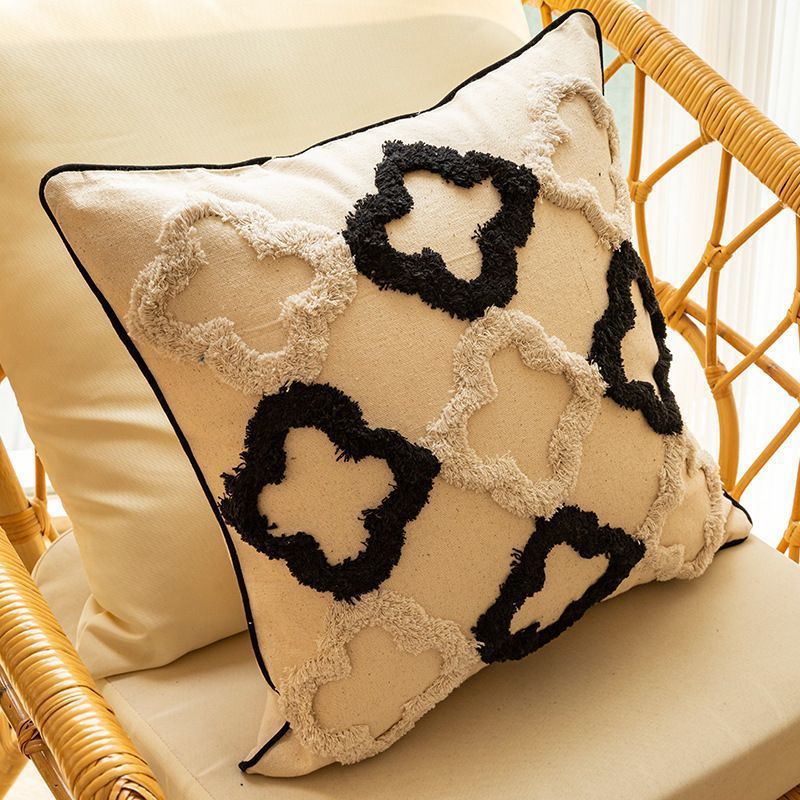 Geometric Textured Throw Pillow  1792736720