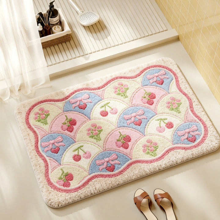 Playful Rocket-Themed Bath Mat