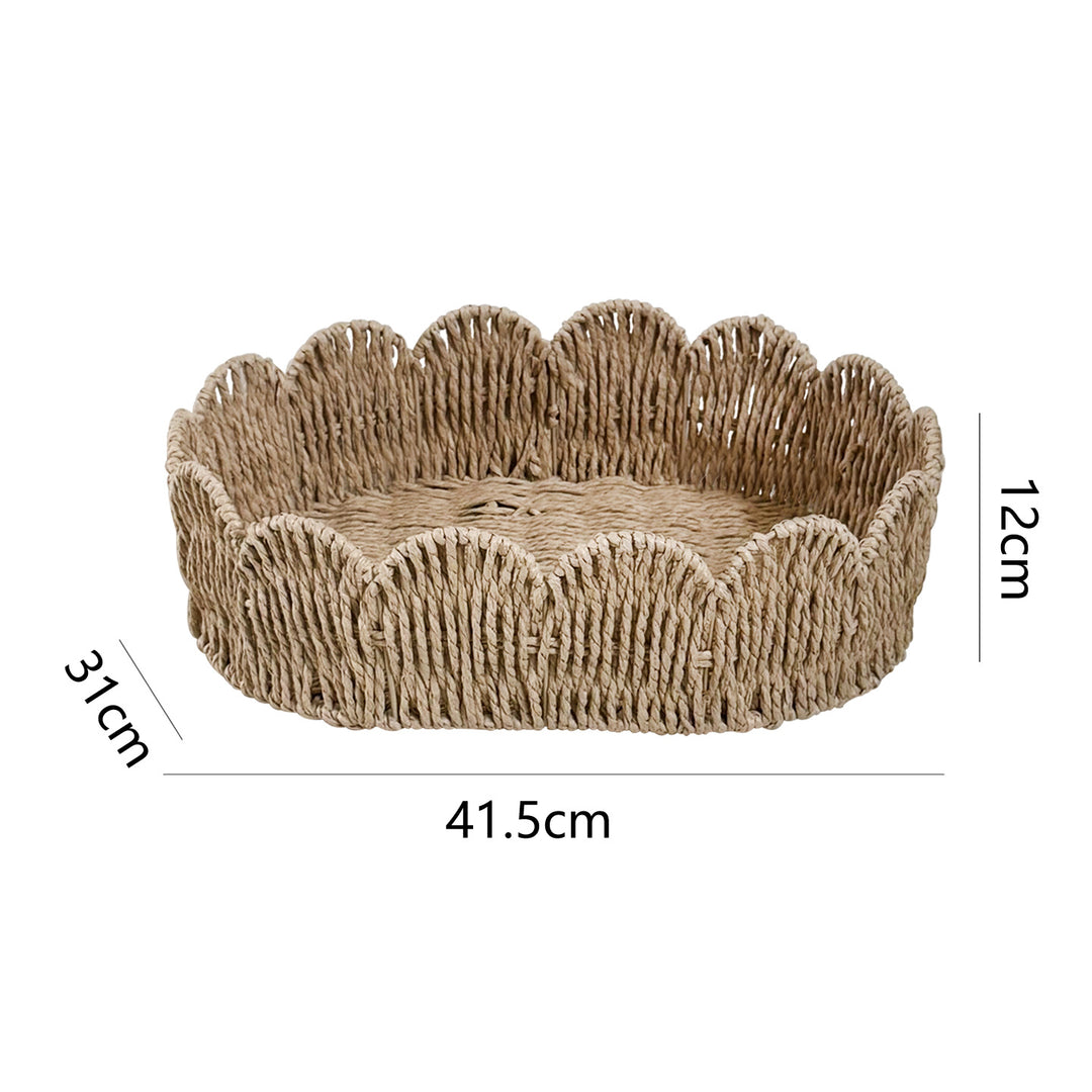 Decorative hand-woven storage basket