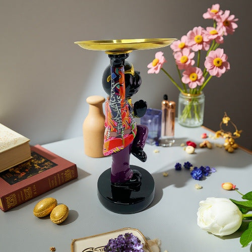 Decorative sculpture with tray