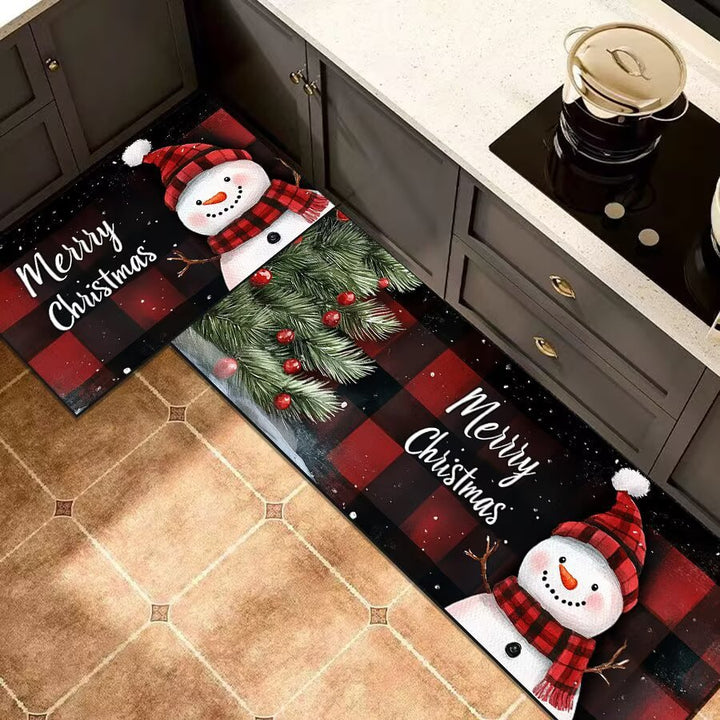 Christmas-Themed Kitchen Runner Mat for Home