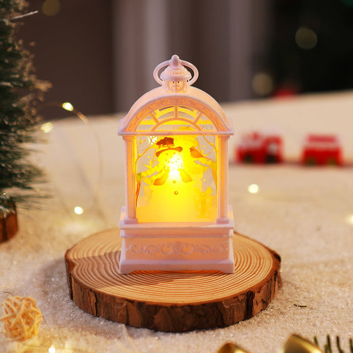 Decorative Christmas lantern with nostalgic Santa motif