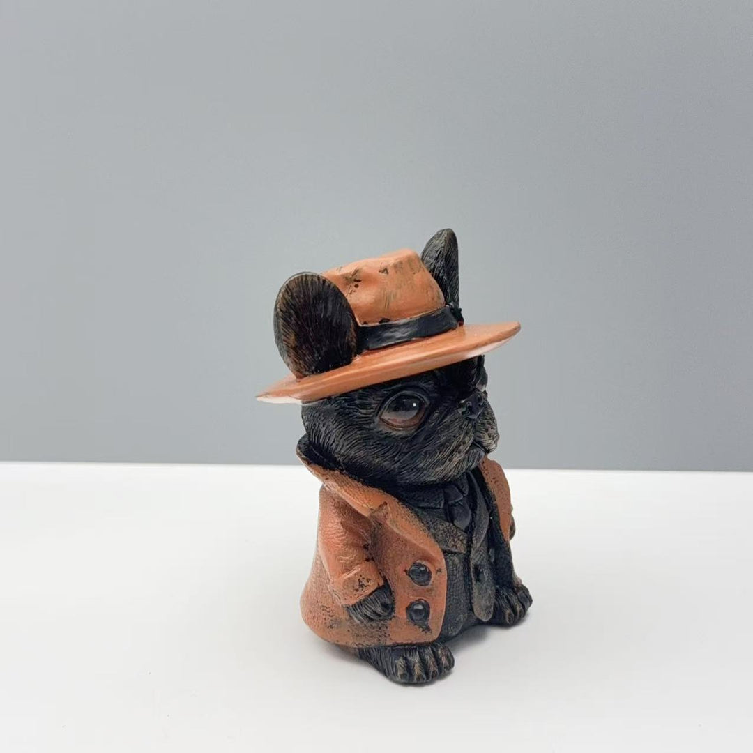 Decorative figure French Bulldog in suit