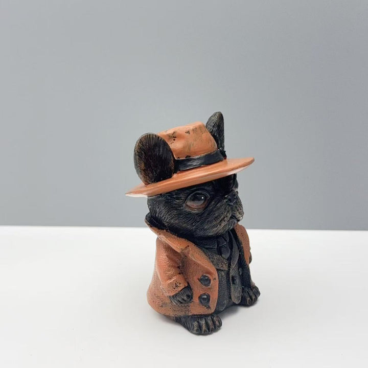 Decorative figure French Bulldog in suit