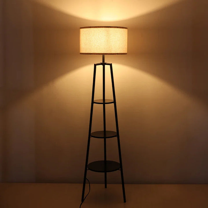 Modern Floor Lamp with Shelves