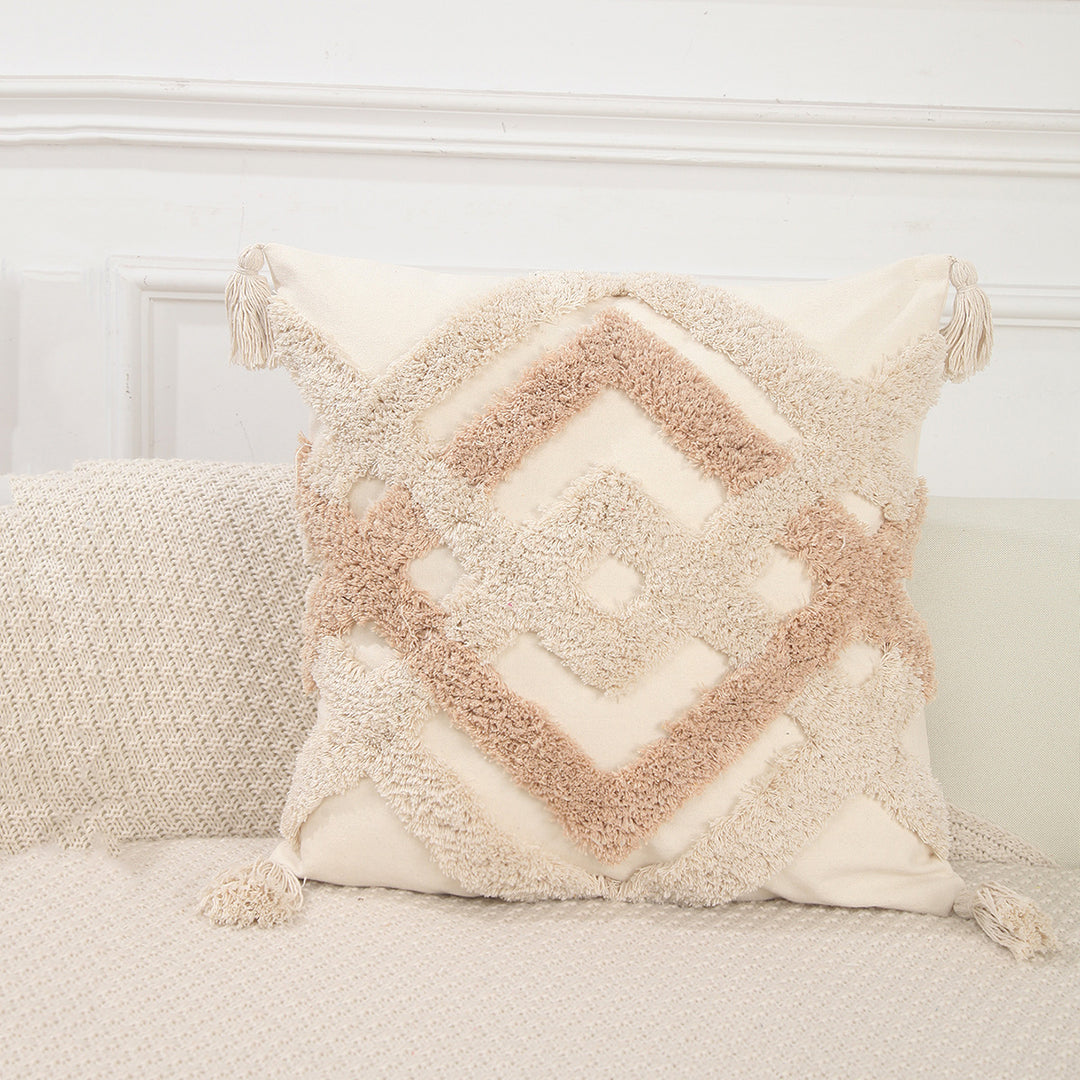 Geometric Patterned Macrame Cushion