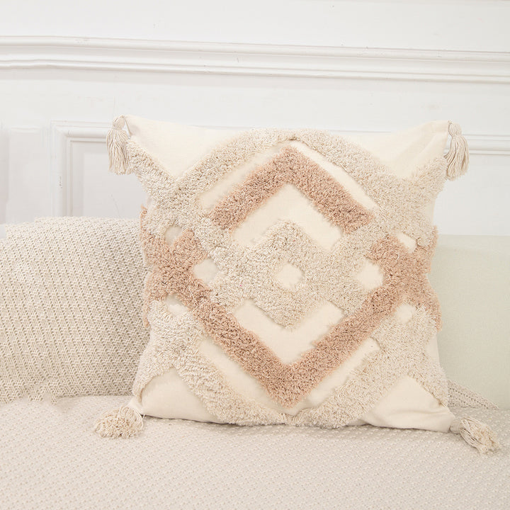 Geometric Patterned Macrame Cushion