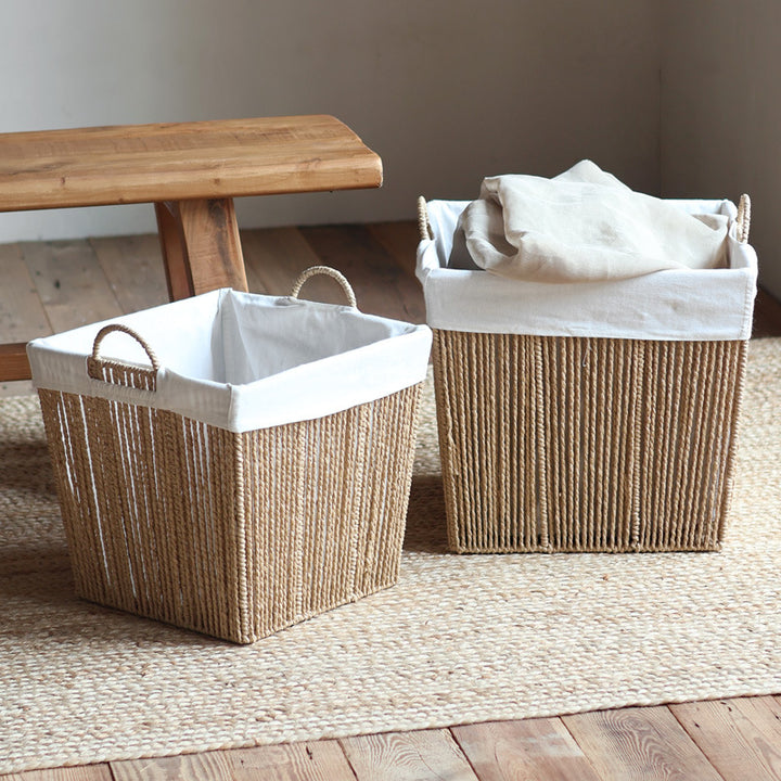 Storage basket with practical handles