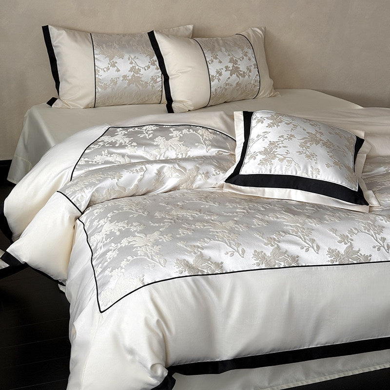 Decorative Luxury Embroidered Satin Bedding Set Avarnia