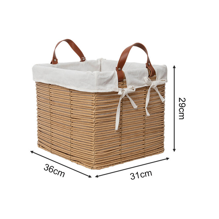 Multifunctional storage basket with linen cover