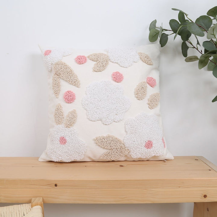 Decorative Textured Floral Throw Pillow