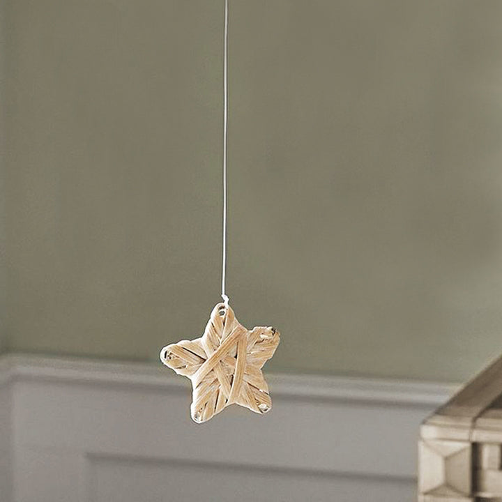 Stylish pendant light made of woven material