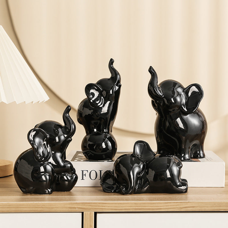 Playful and elegant elephant decorative figure