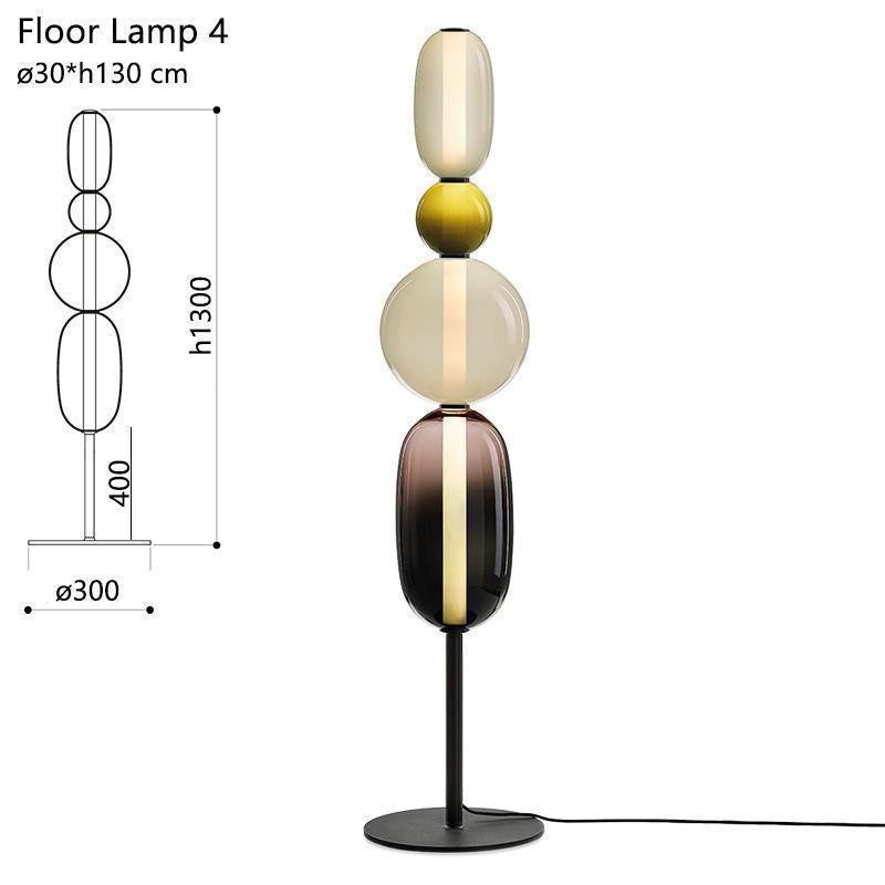 Stacked Orb Glass Pendant with Mixed Surface