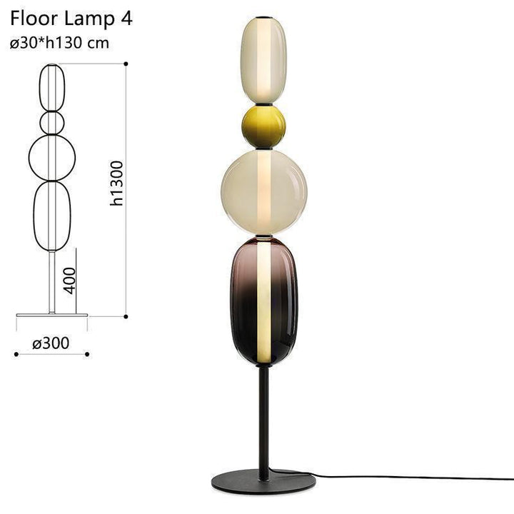 Stacked Orb Glass Pendant with Mixed Surface