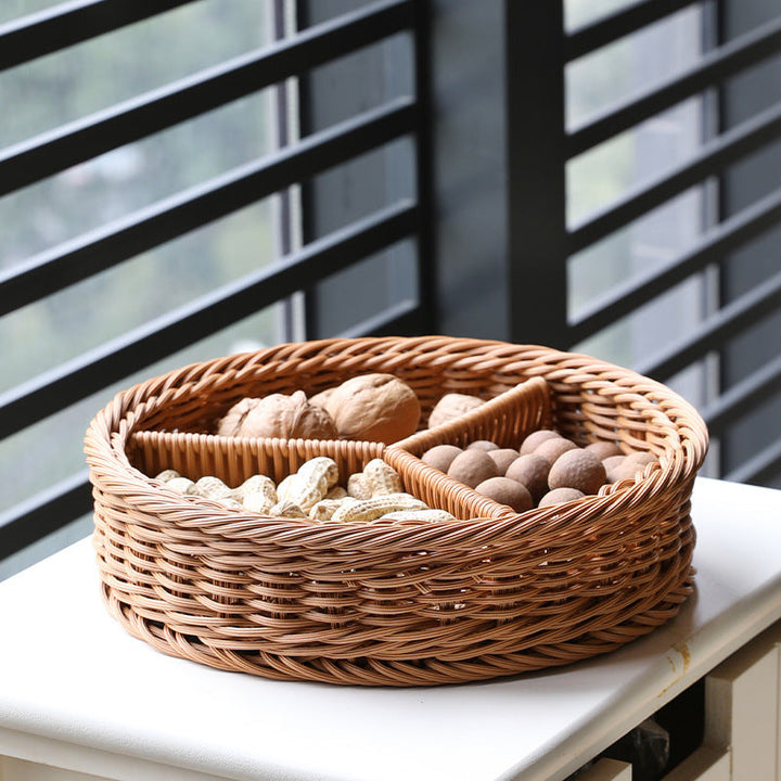 Multi-Compartment Woven Serving Tray