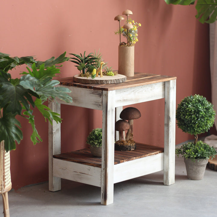 Handmade side table made of solid wood