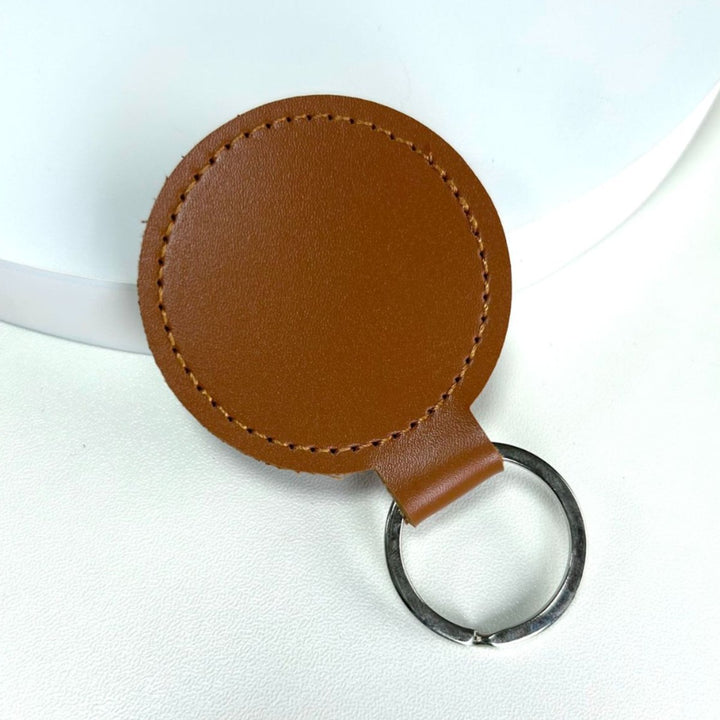 Premium Leather Round Keychain