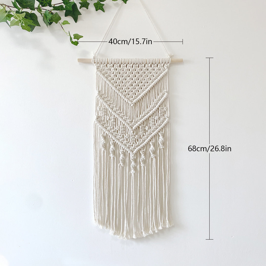 Macrame Wall Tapestry with Detailed Fringe Design