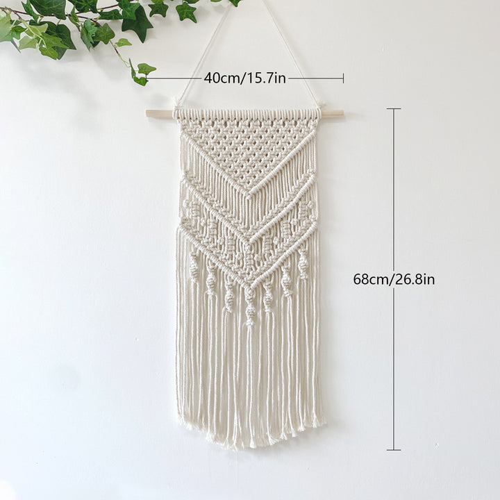 Macrame Wall Tapestry with Detailed Fringe Design