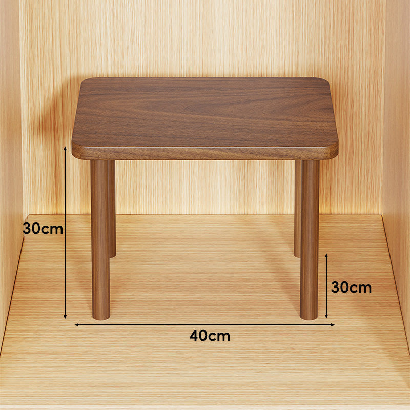 Height-Adjustable Rectangular Wooden Riser Table with Detachable Round Legs