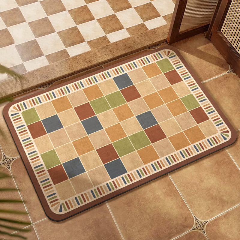 Colorful Patchwork Design Floor Mat Avarnia