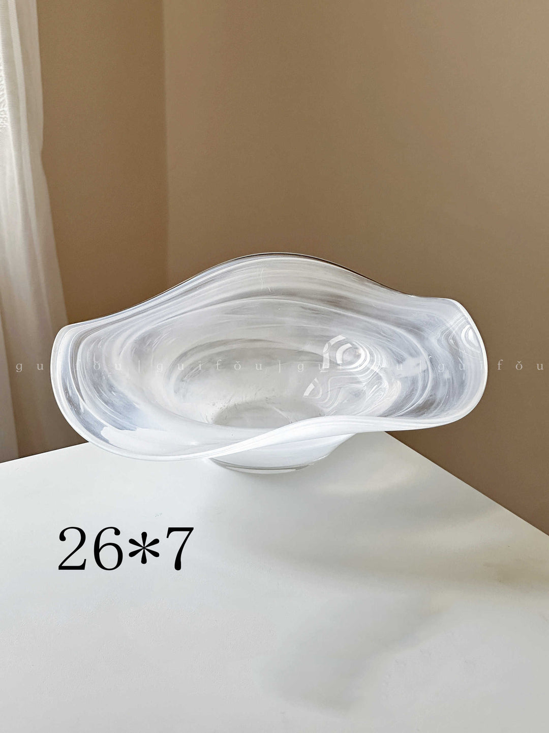 Decorative Hand-Blown Marbleized Glass Vase