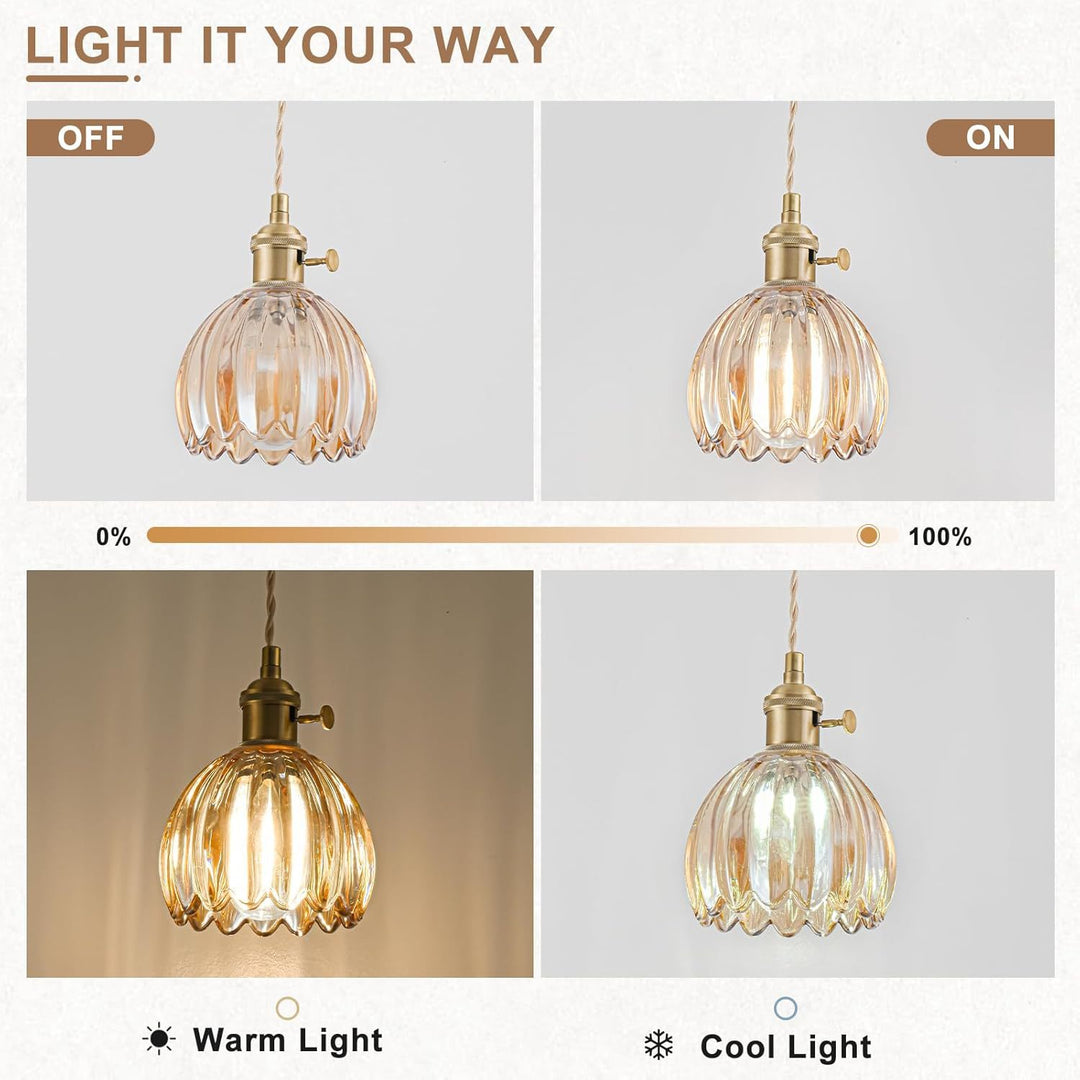 Decorative glass pendant light