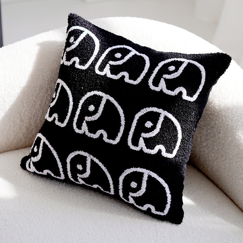 Elephant-Themed Decorative Throw Pillow