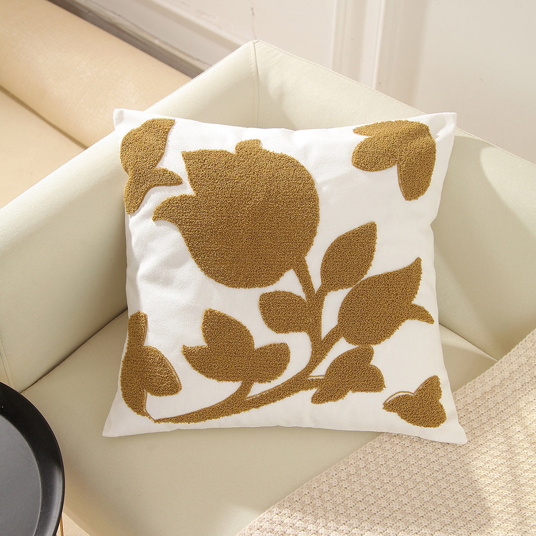Floral Embellished Throw Pillow