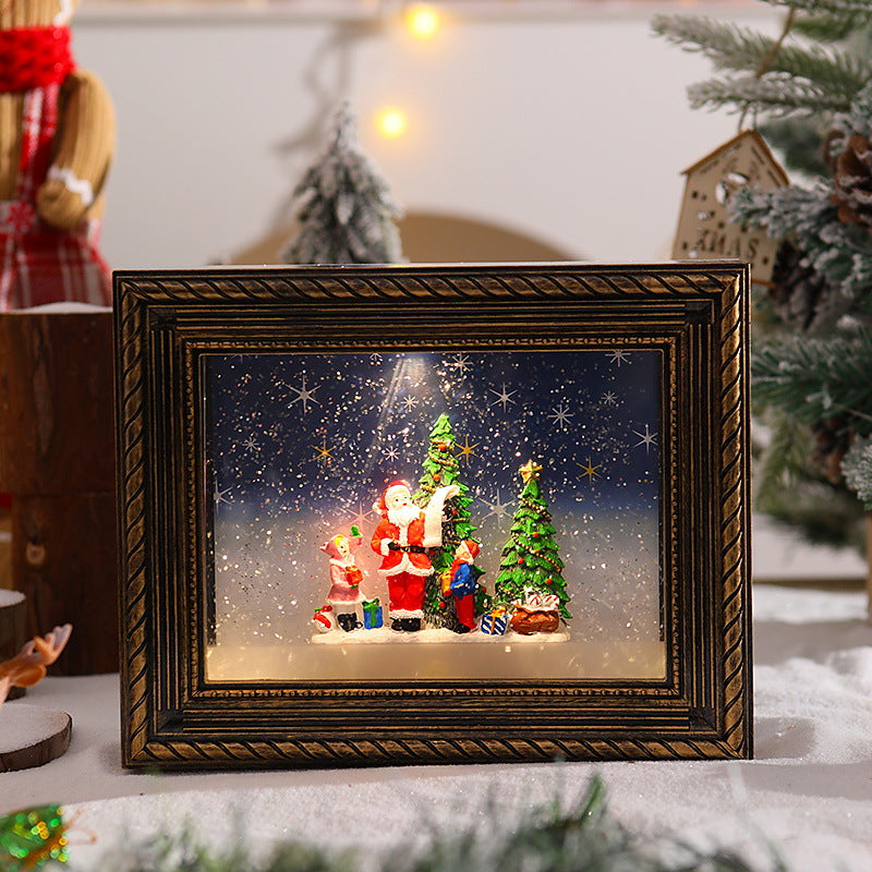 Decorative Christmas motif with snowmen