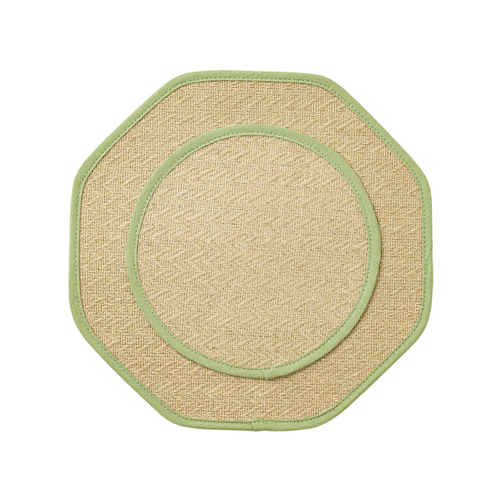 Round sisal scratching mat with octagonal edge and non-slip underside