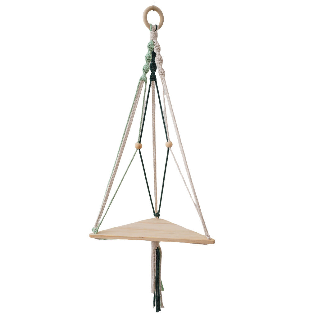 Triangular Macrame Hanging Shelf