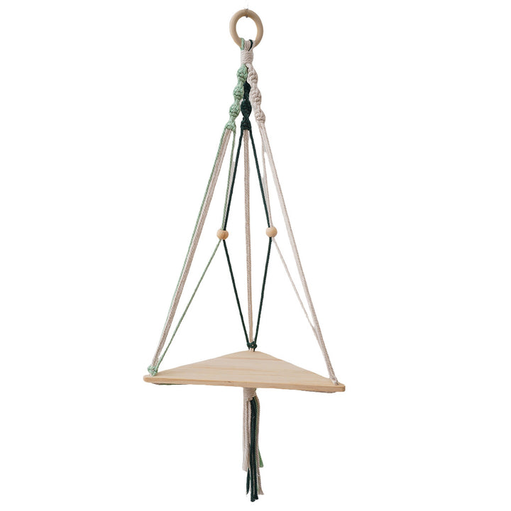 Triangular Macrame Hanging Shelf